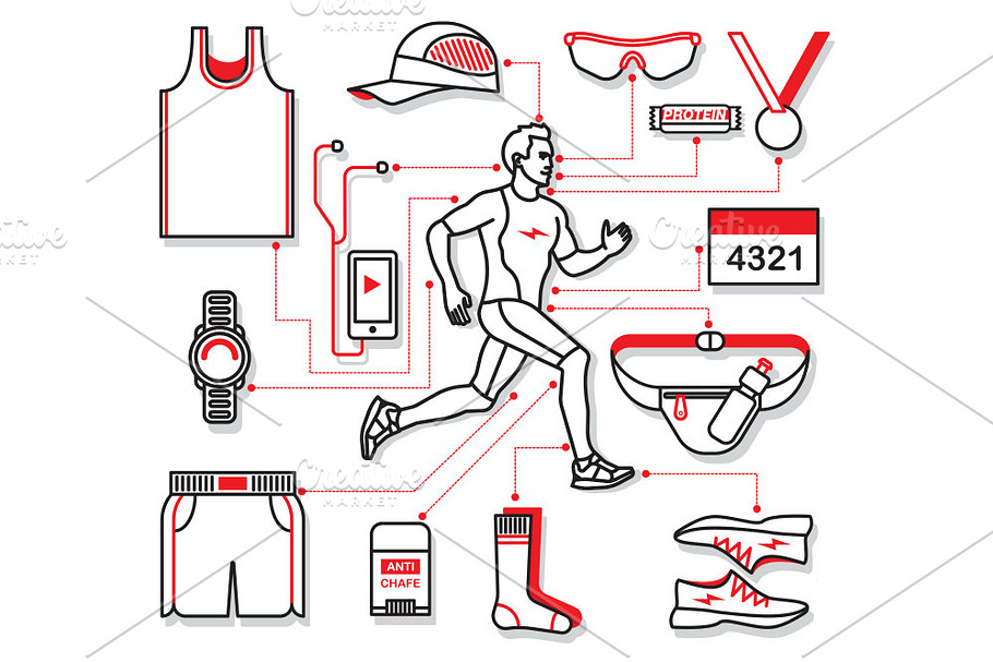Running Equipment. EPS - JPEG - PNG in Illustrations - product preview 8