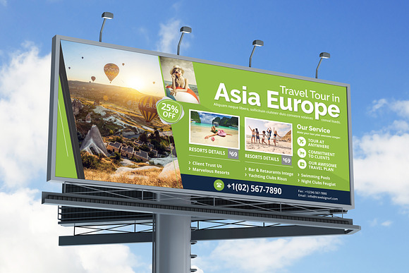 Holiday Travel Billboard Signage in Flyer Templates - product preview 2