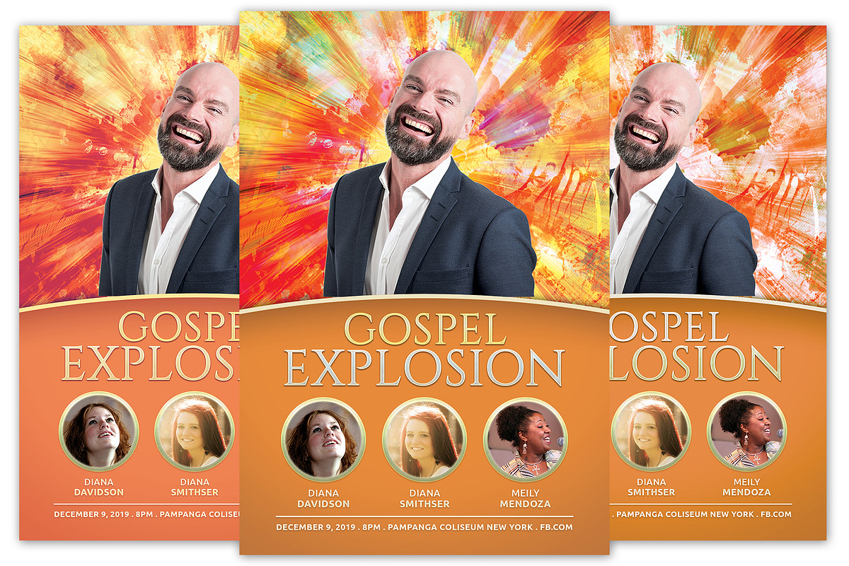 Gospel Explosion Church Flyer in Flyer Templates - product preview 8