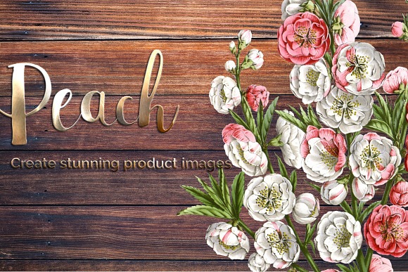 peach blossom vintage flower in Illustrations - product preview 5