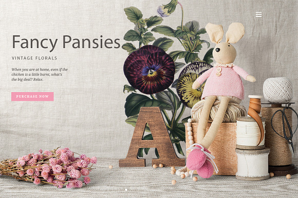Pansies Clipart Flowers in Illustrations - product preview 3