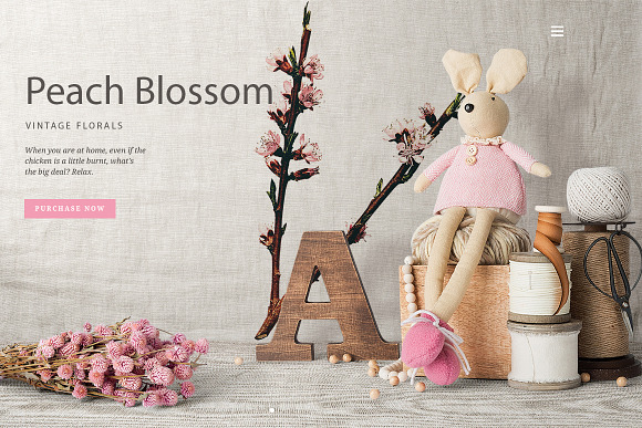 crosby peach blossom vintage flower in Illustrations - product preview 3