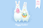 Adorable Easter bunny couple