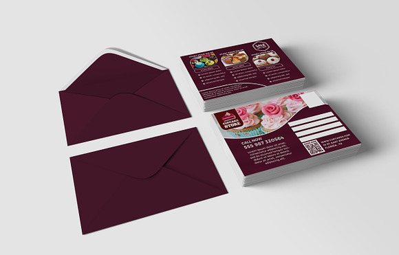 Cupcake Store PostCard in Postcard Templates - product preview 3