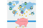 Crowdfunding concept web banner