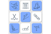 Nine Icons - winter sport activities