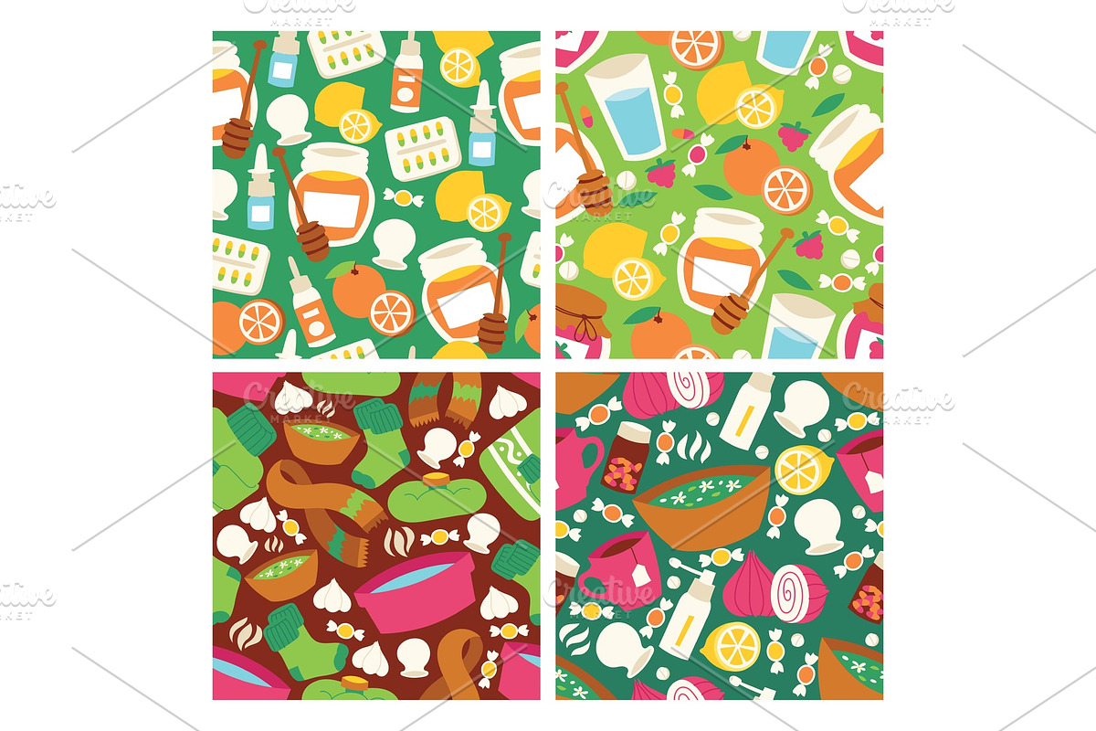 Flu seamless pattern vector fever in Objects - product preview 8
