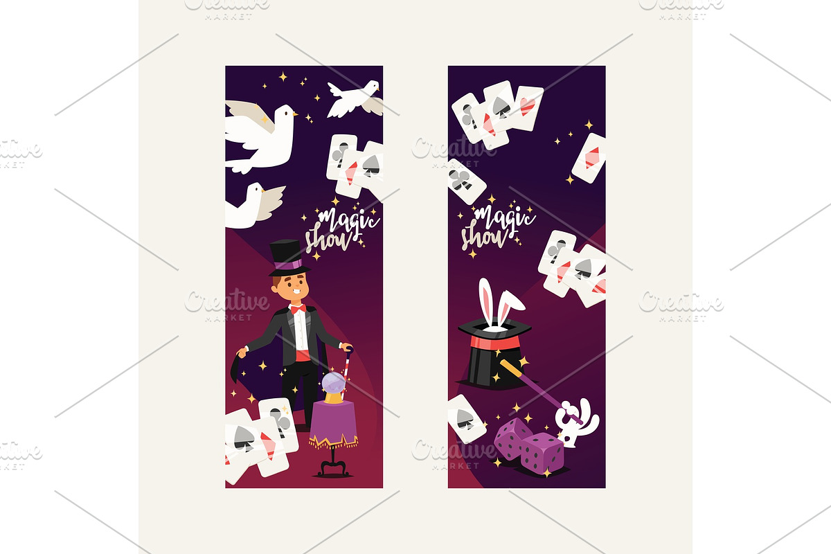 Magician vector illusionist show in Illustrations - product preview 8