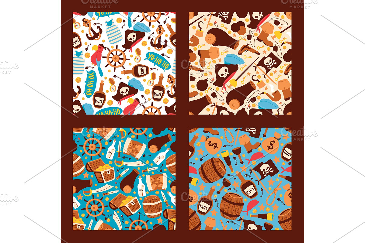 Piratic vector seamless pattern in Illustrations - product preview 8
