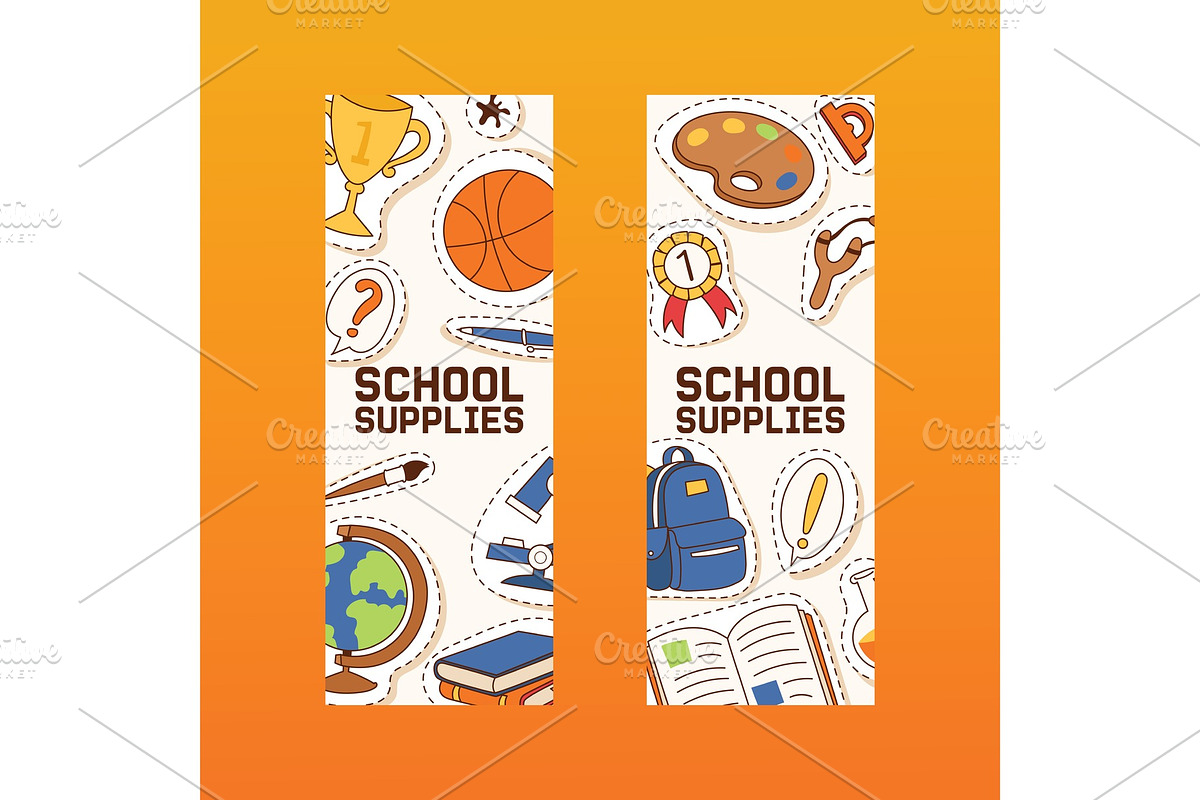 School supplies vector education in Illustrations - product preview 8