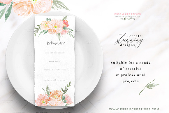 Pink Watercolor Flowers Background in Illustrations - product preview 2