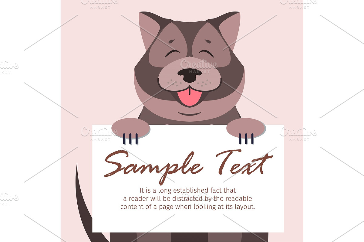 Chow-Chow with Signboard Isolated in Illustrations - product preview 8