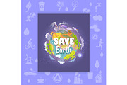 Save Earth Poster with Polluted