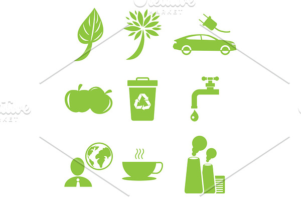 Ecology Green Icons Collection