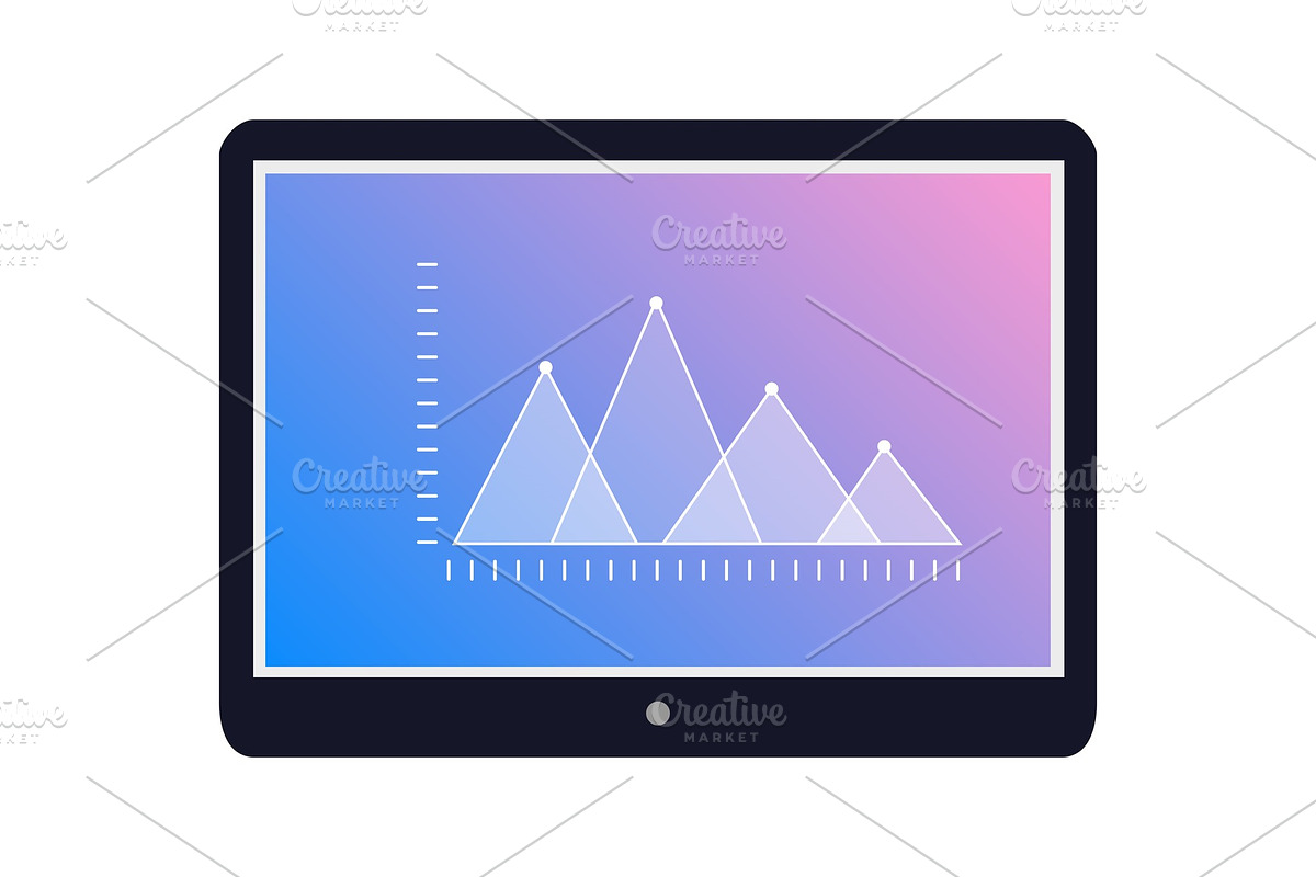 Tablet Icon with Graphic on Screen in Illustrations - product preview 8
