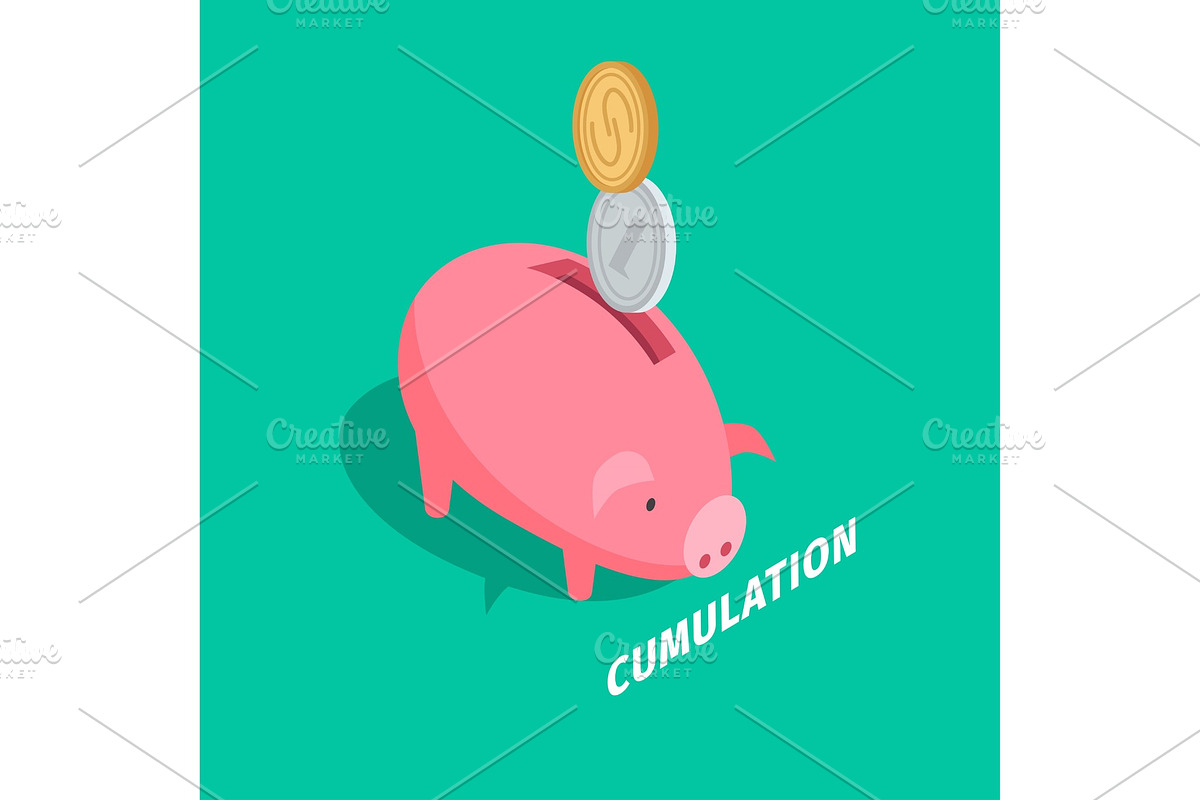 Money Accumulation Isometric Vector in Illustrations - product preview 8