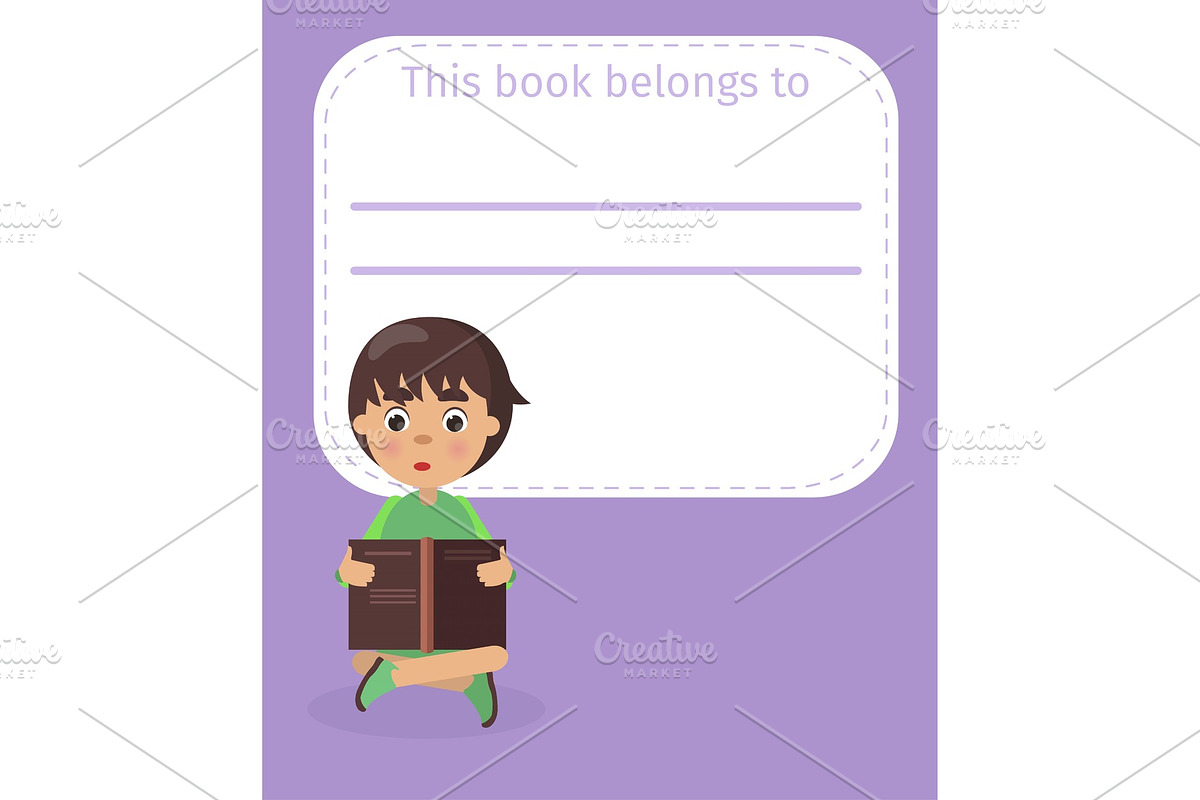 Place for Book Owner Name and Boy in Illustrations - product preview 8
