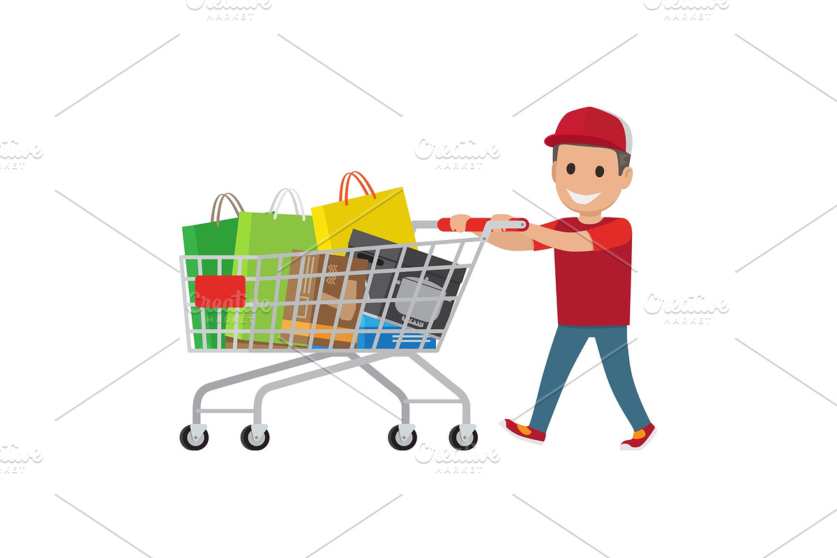 Kid Making Purchases in Supermarket in Illustrations - product preview 8