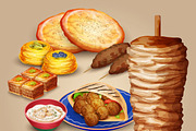 Arabic food set