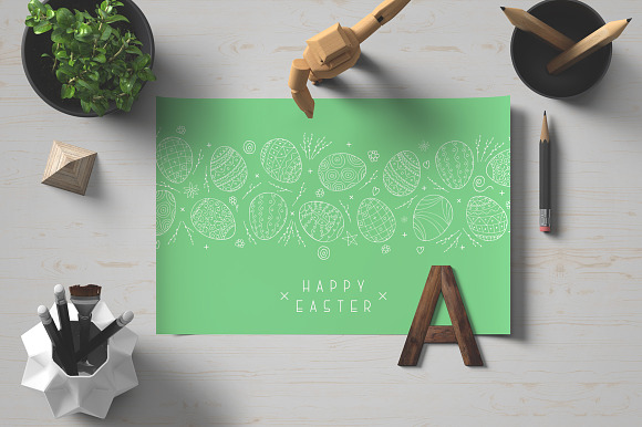Hand drawn Happy Easter cards in Illustrations - product preview 3