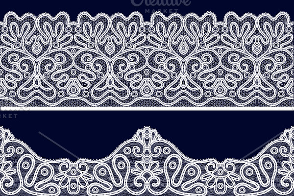 Decorative white lace pattern set