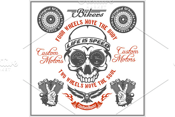 Vintage Motorcycle label, Retro