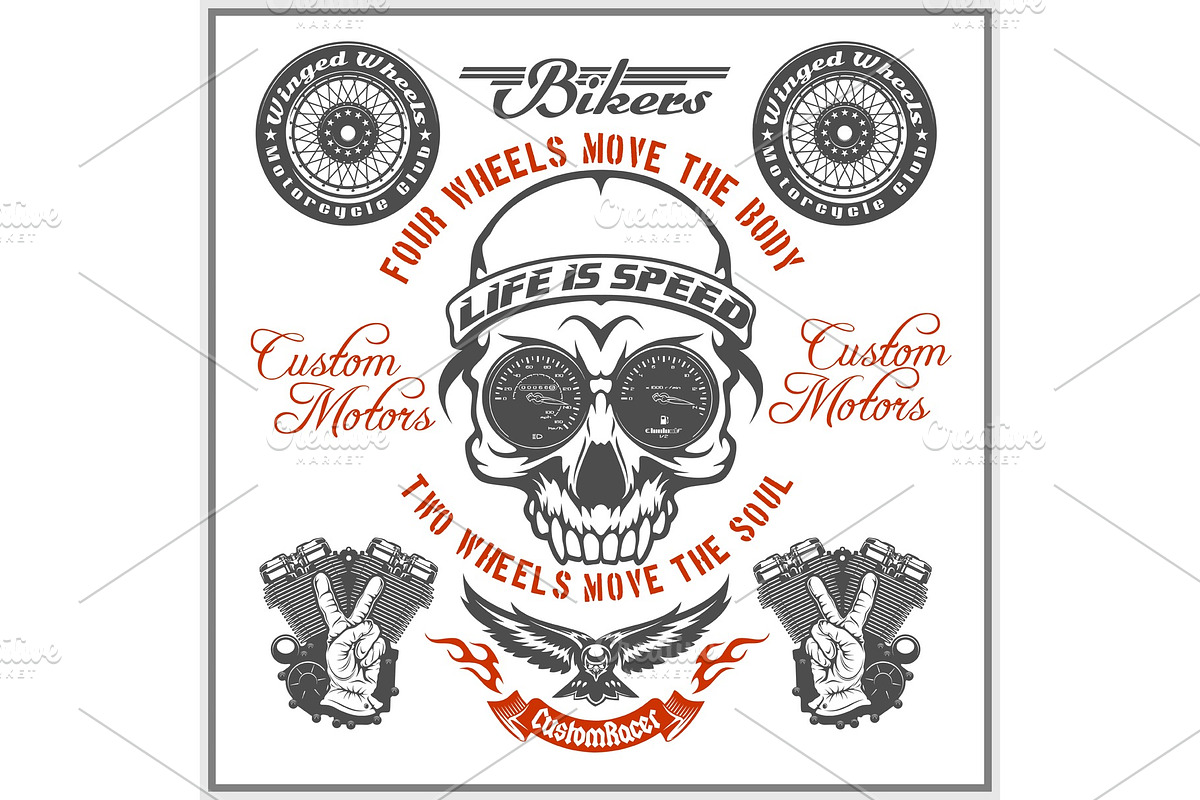 Vintage Motorcycle label, Retro in Illustrations - product preview 8
