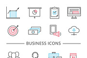 Business line icons set