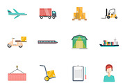 Logistics icons set