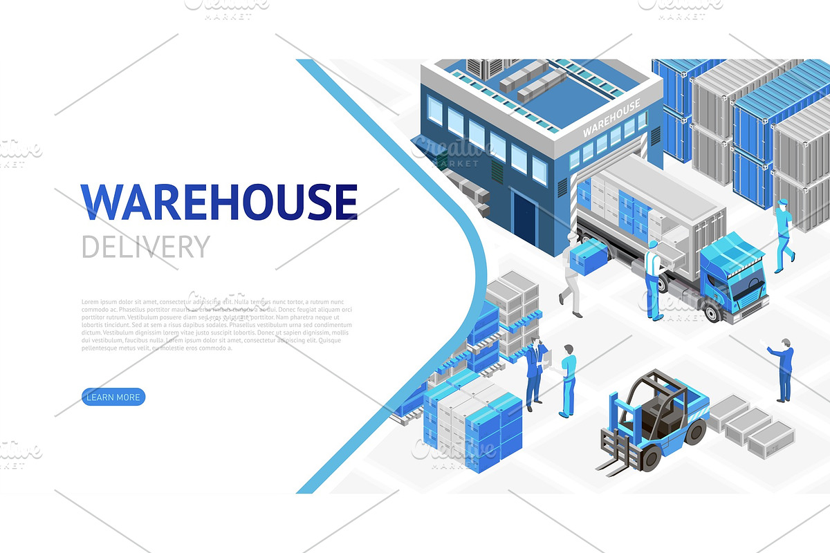 Isometric design of warehouse  in Illustrations - product preview 8