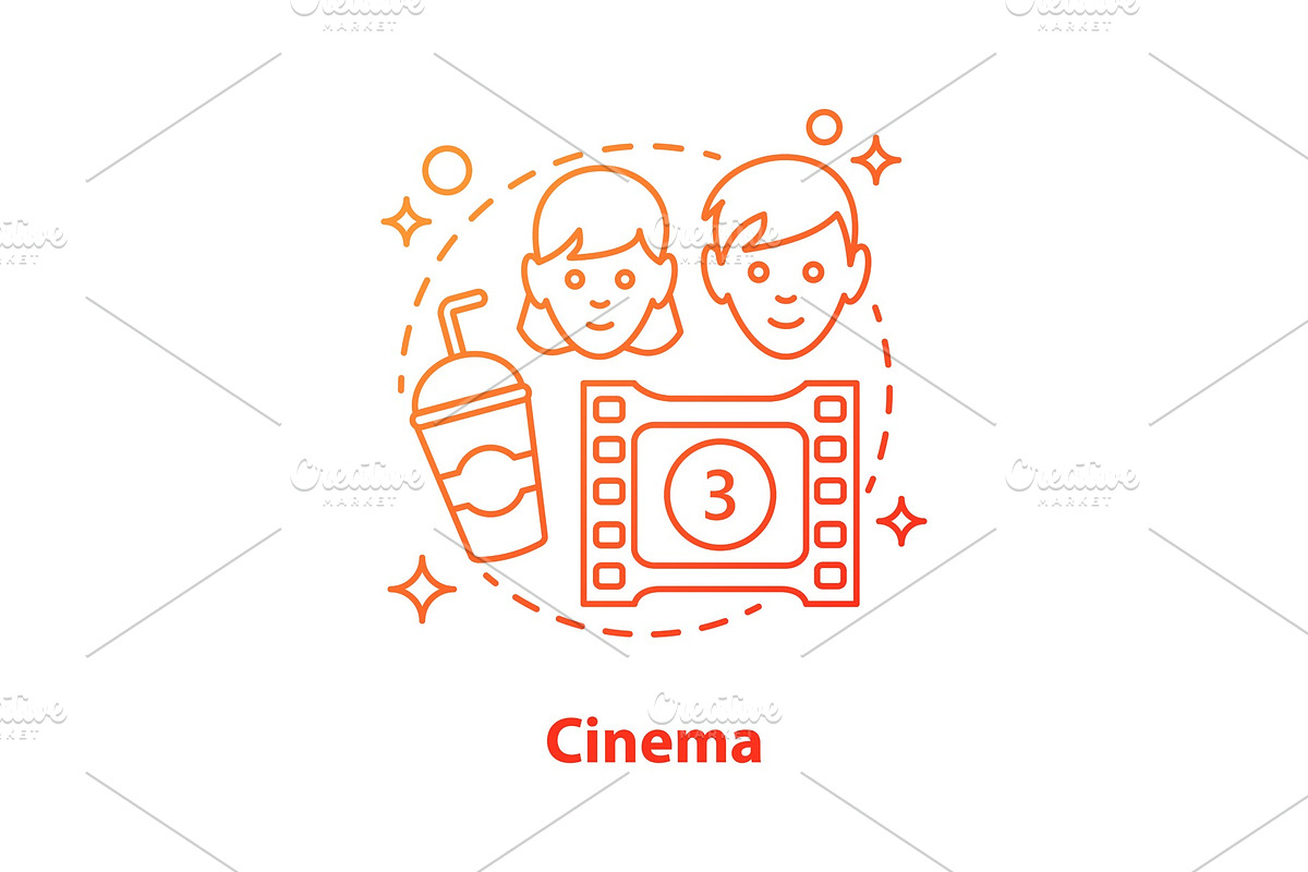 Cinema date concept icon in Icons - product preview 8