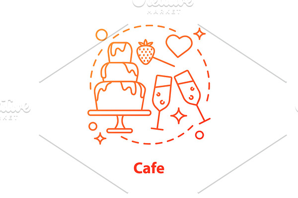 Cafe date concept icon