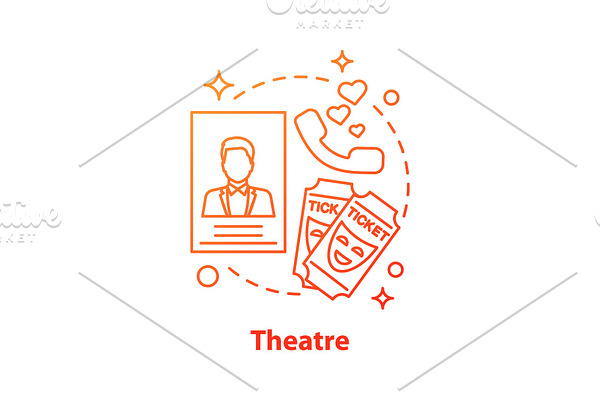 Theater date concept icon