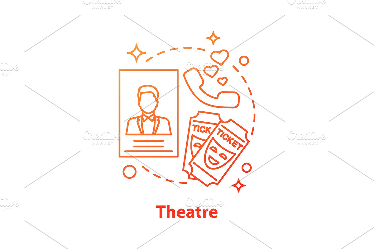 Theater date concept icon in Icons - product preview 8