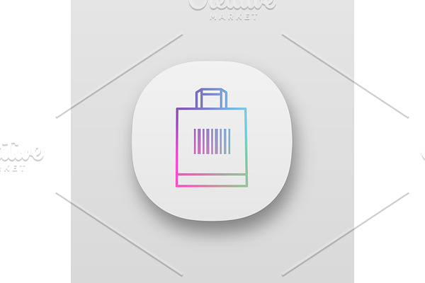 Shopping bag with barcode app icon