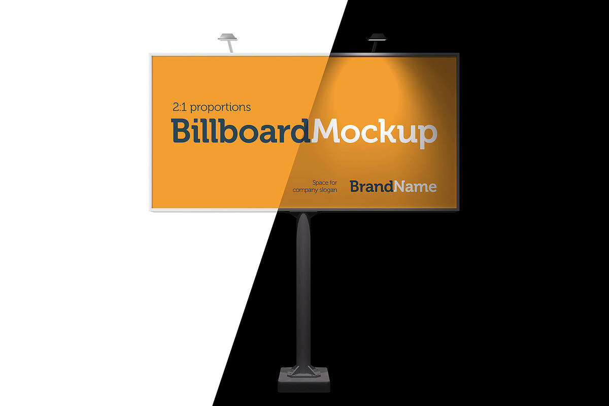 Billboard Mock-Ups. Day & night view in Print Mockups - product preview 8