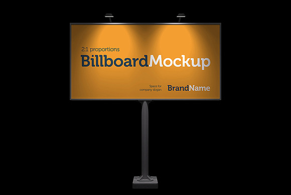 Billboard Mock-Ups. Day & night view in Print Mockups - product preview 2
