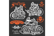 Set of Vintage motorcycle t-shirt