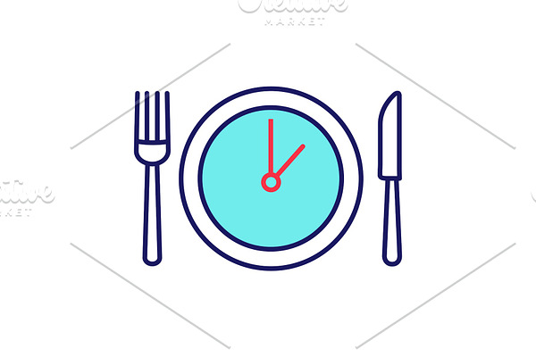 Lunch time color icon