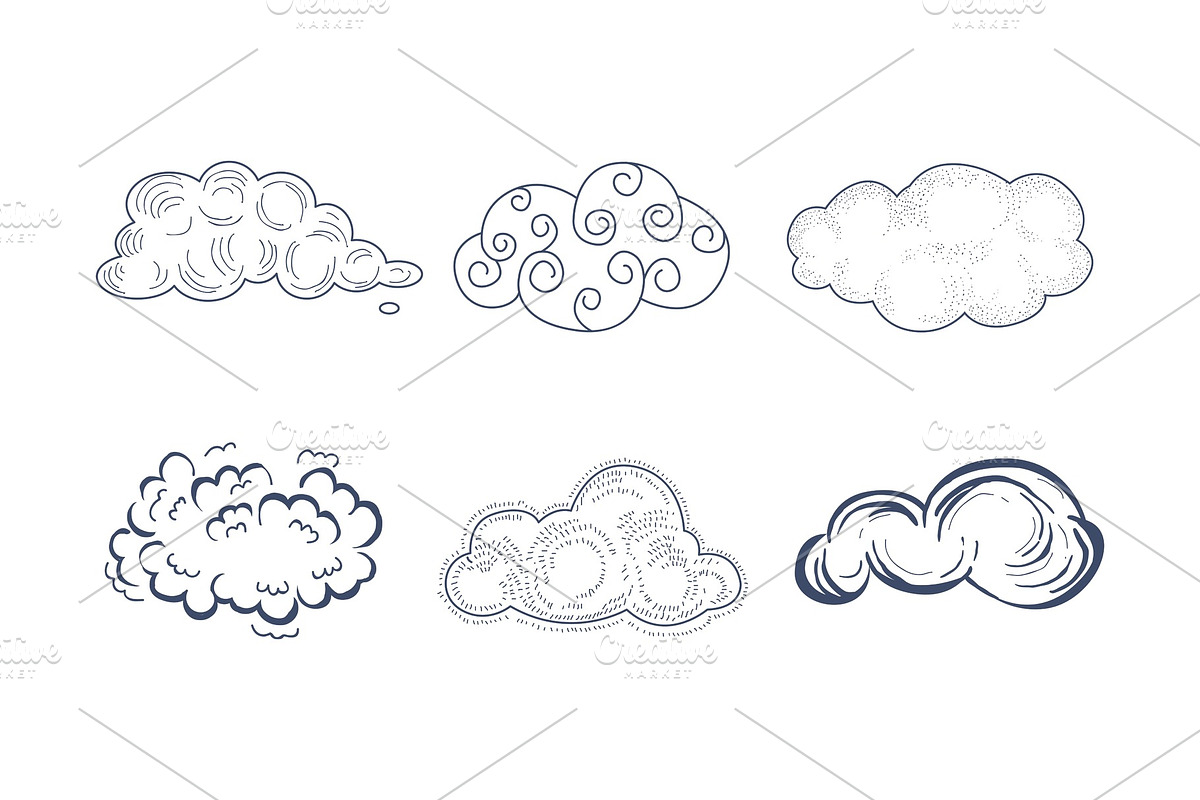 Vector set of comic clouds of in Illustrations - product preview 8