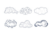 Vector set of comic clouds of