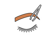 Eyebrows shaping color icon
