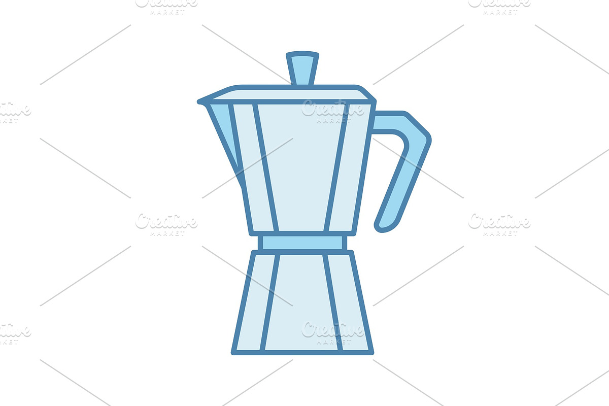 Stove top coffee maker color icon in Icons - product preview 8