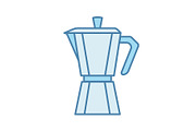 Stove top coffee maker color icon