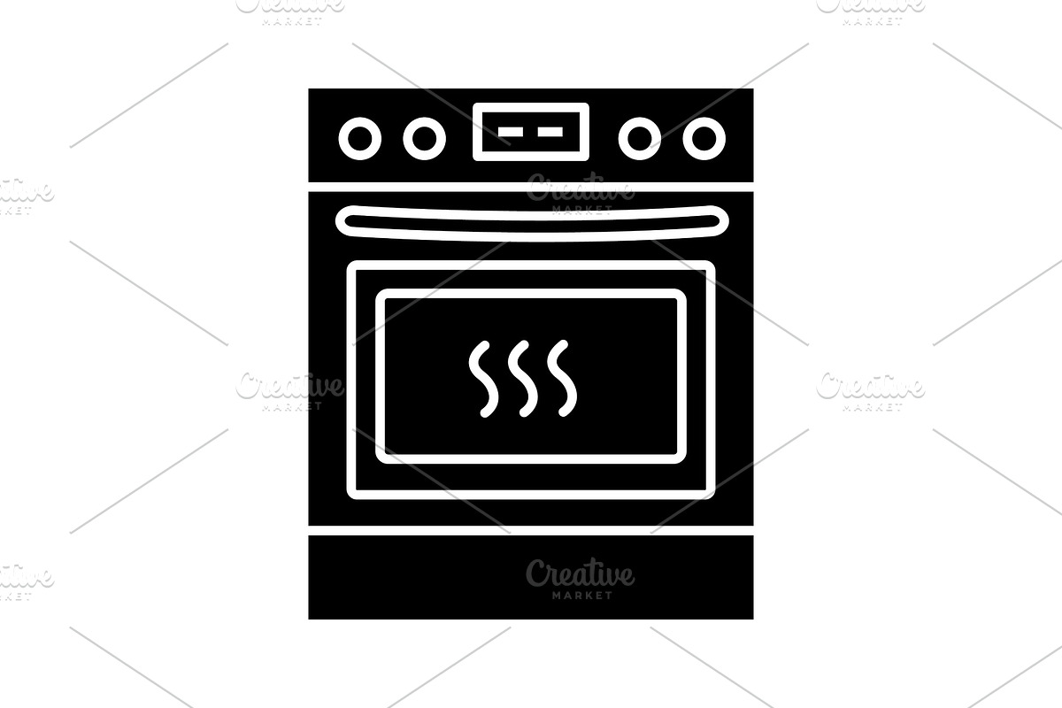 Kitchen stove glyph icon in Icons - product preview 8