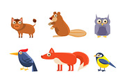 Collection of wild forest animals