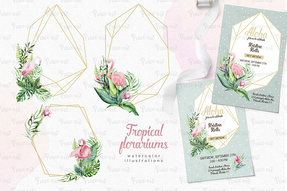 Tropical Flamingo collection in Illustrations - product preview 5