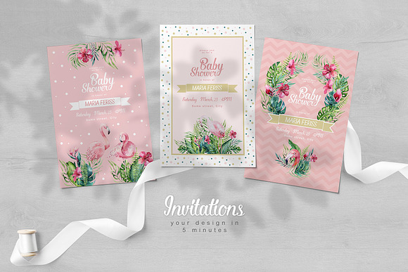Tropical Flamingo collection in Illustrations - product preview 10