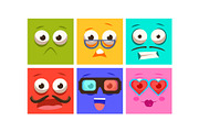Collection of colorful faces with