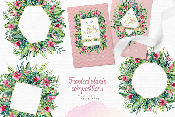 Tropical Flamingo collection in Illustrations - product preview 14